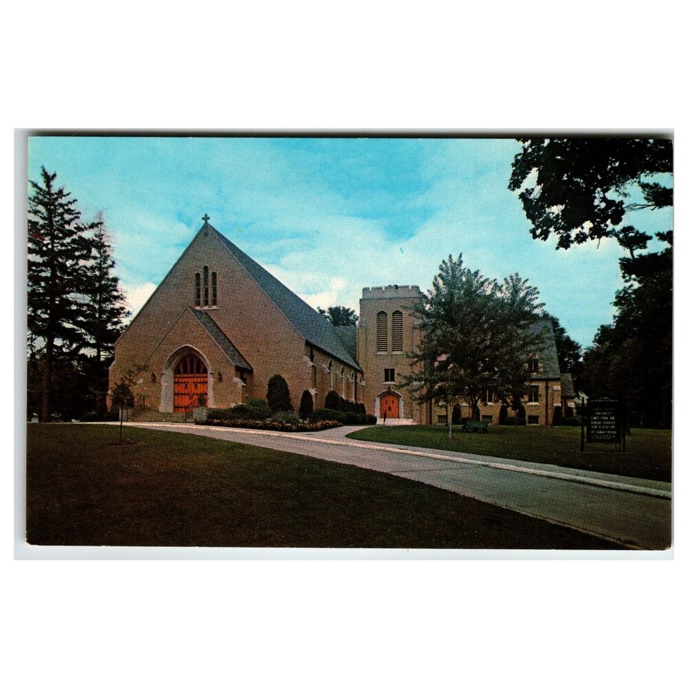 Trinity Evangelical Lutheran Church Mount Morris IL 1964 Color Photo Postcard